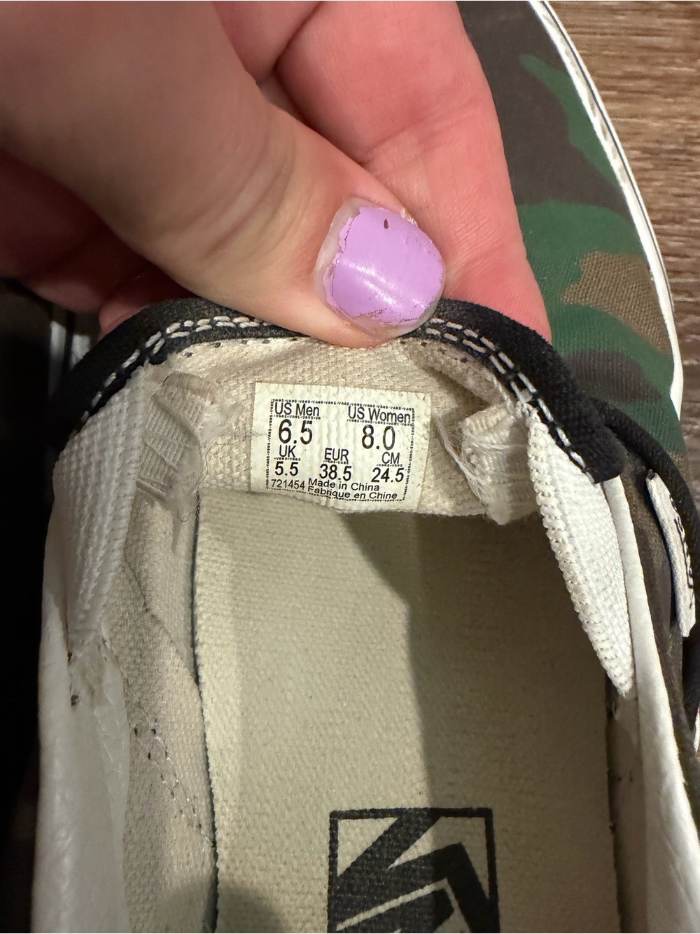 Camo Slip-On platform Vans size women 8 men 6.5 - Picture 4 of 4